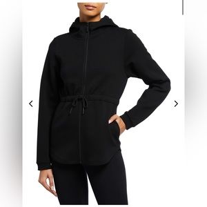 Varley Sofia Drawstring-Waist Hooded Track Jacket, size small